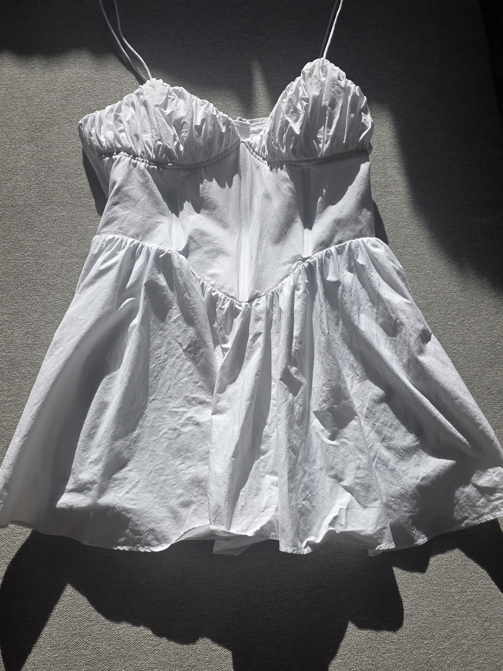 Good American White Mini Spaghetti Strap Dress